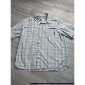 MERRELL Opti Wick UPF 50+ Plaid Short Sleeve Button Vented Shirt Men's XL
